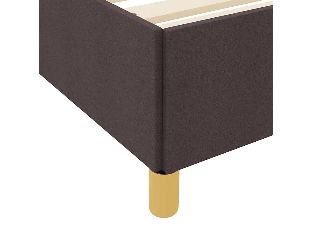 Cadre de lit Marron foncé et Blanc 120 x 190 cm tissu