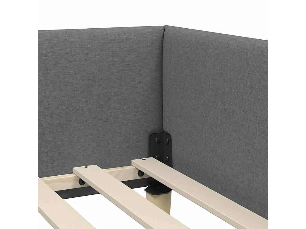 Cadre de lit d'angle Autre Gris foncé 90 x 190 cm