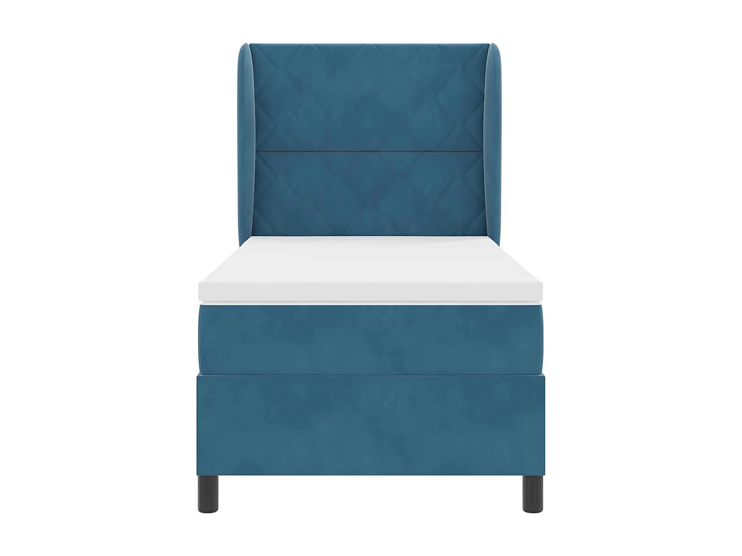 Cama tipo Box Spring Azul oscuro 90 x 190 cm Terciopelo