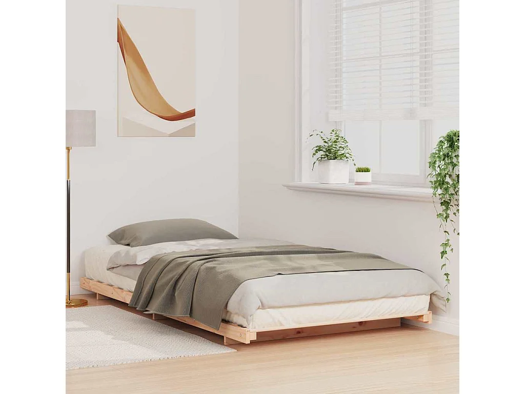 Estructura de cama Marrón 80 x 210 cm Madera maciza de pino