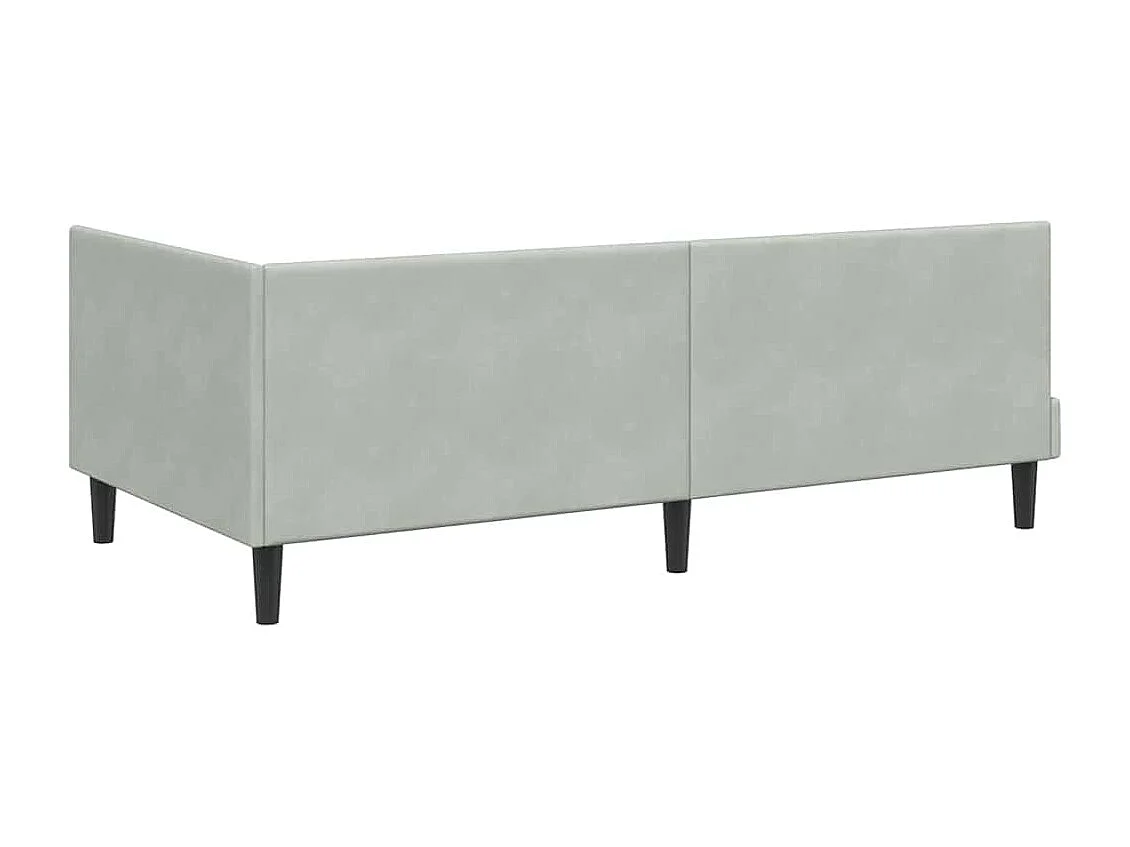 Cadre de lit d'angle Gris clair 90 x 190 cm Velours