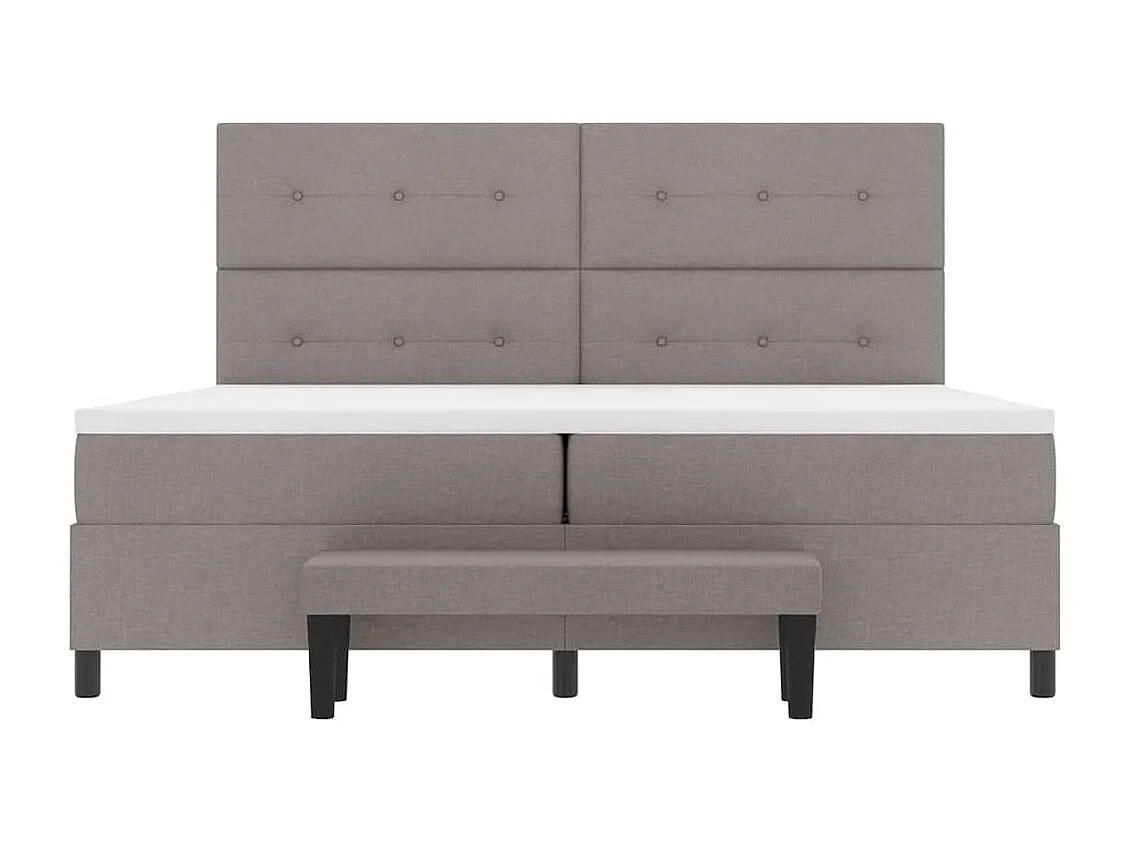 Cama tipo Box Spring con colchón Taupé 200 x 200 cm tela