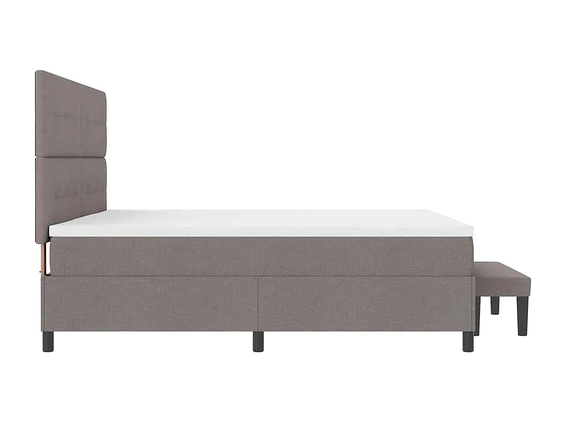 Cama tipo Box Spring con colchón Taupé 200 x 200 cm tela