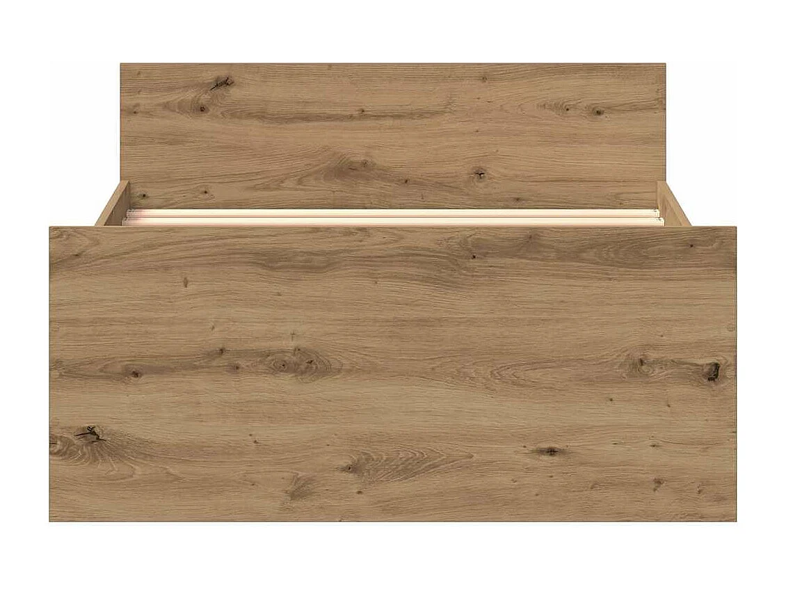 Cadre de lit sans matelas chêne artisanal 75x190 cm