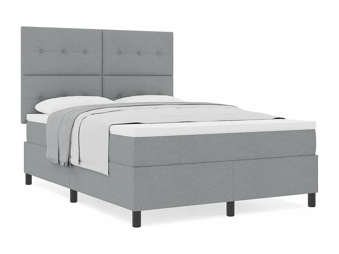 Cadre de lit avec matelas Gris clair 140 x 190 cm tissu