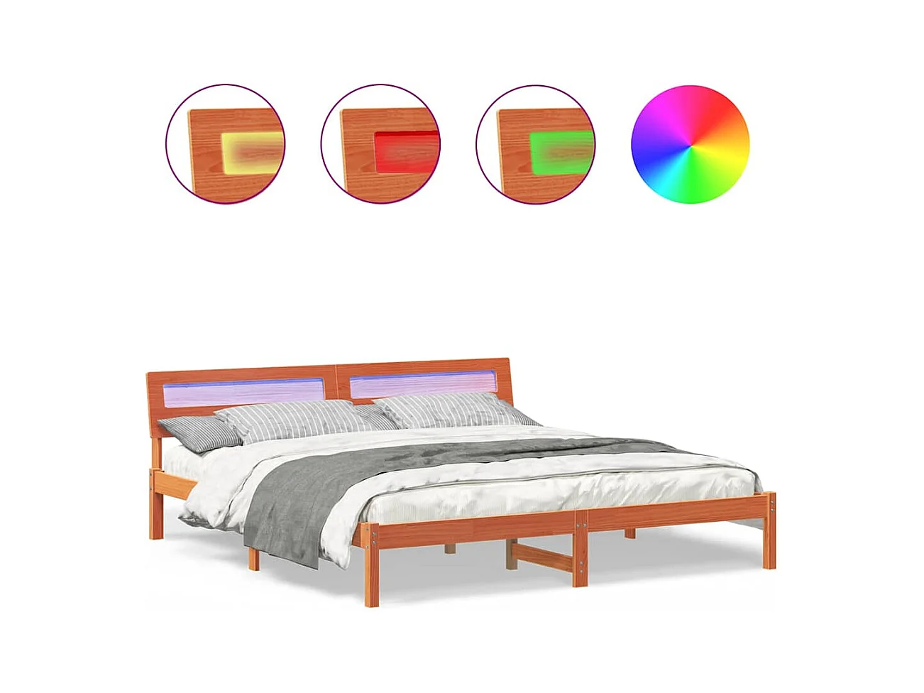 Bedframe Wasbruin 180 x 200 cm Massief grenenhout