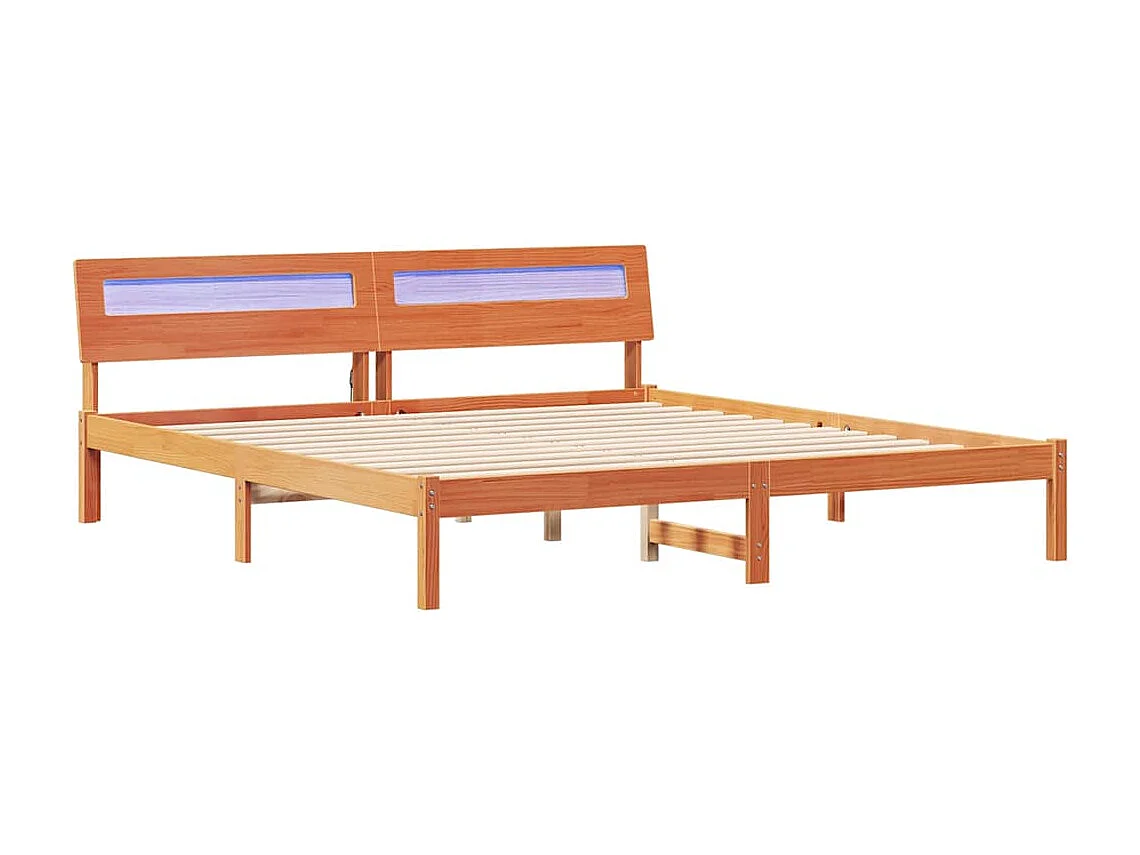 Estrutura da Cama com cabeceira Castanho-mel 180 x 200 cm