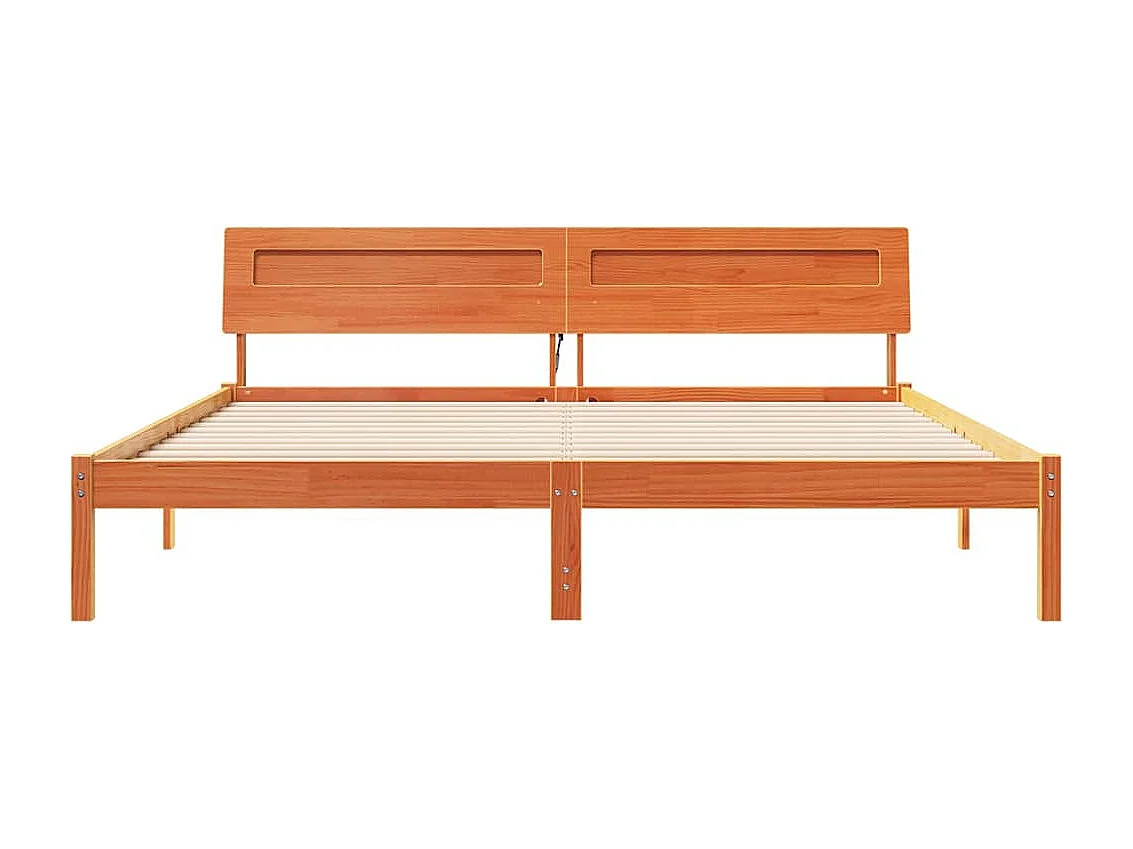 Estrutura da Cama com cabeceira Castanho-mel 180 x 200 cm