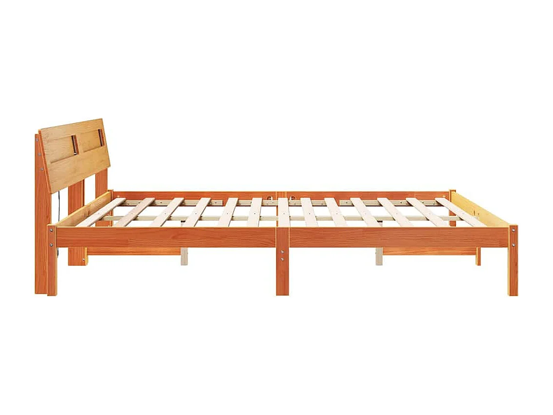 Estrutura da Cama com cabeceira Castanho-mel 180 x 200 cm