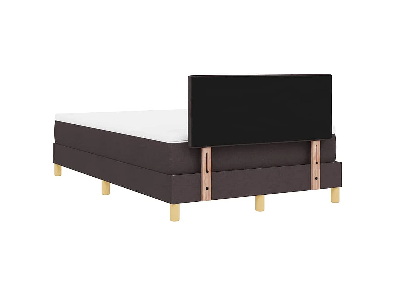Cadre de lit avec matelas Marron foncé 120 x 200 cm tissu