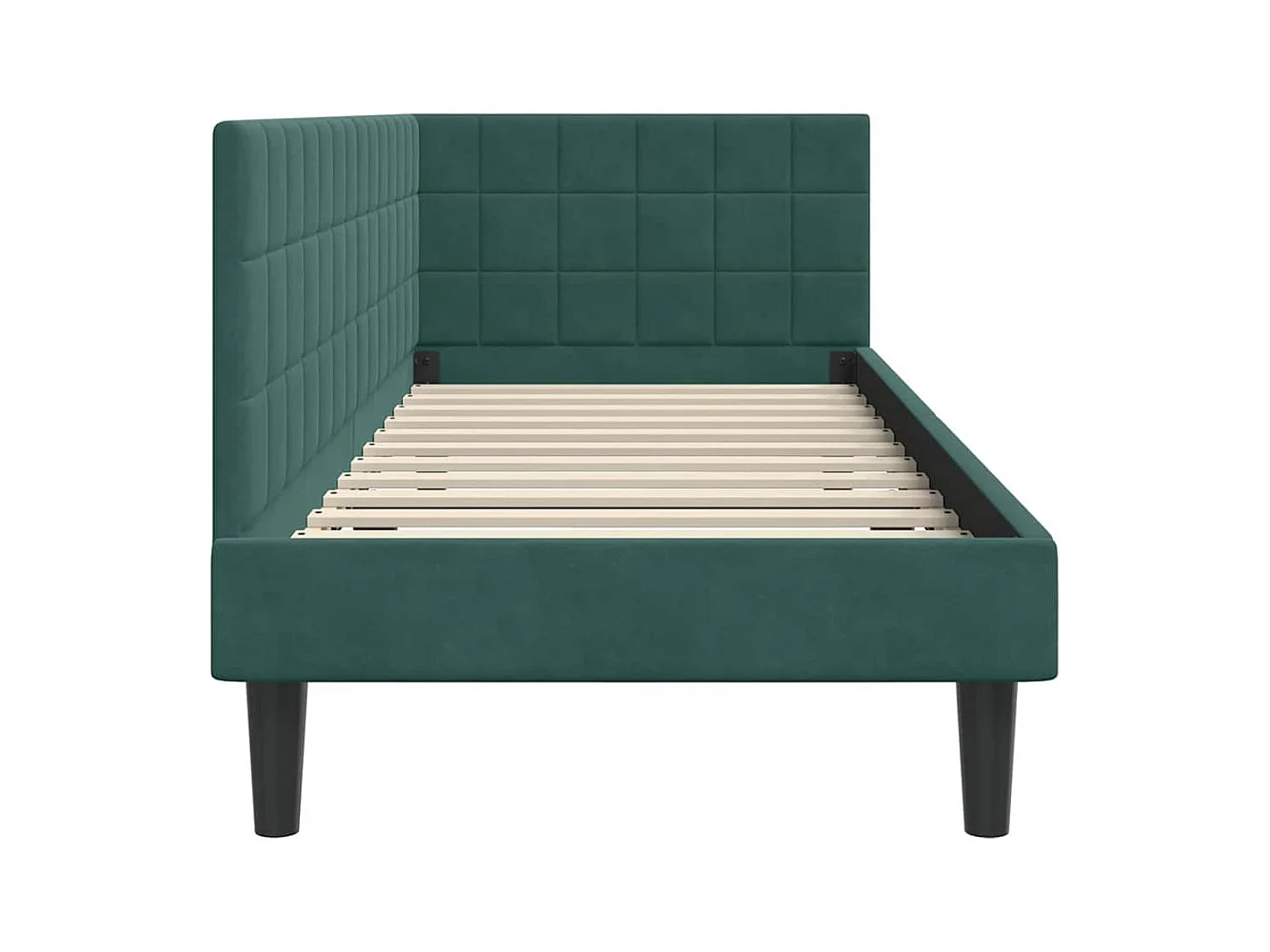 Cadre de lit d'angle Vert foncé 80 x 200 cm Velours