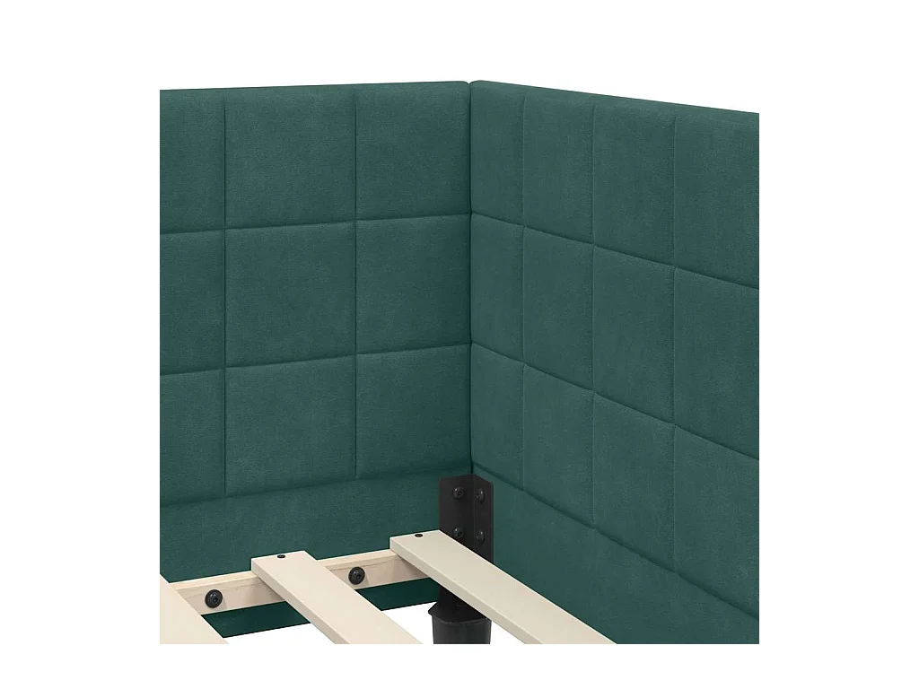 Cadre de lit d'angle Vert foncé 80 x 200 cm Velours