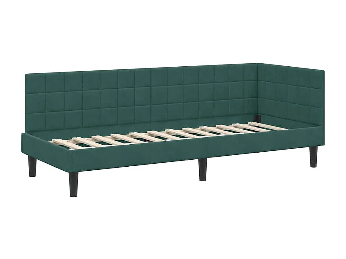 Cadre de lit d'angle Vert foncé 80 x 200 cm Velours
