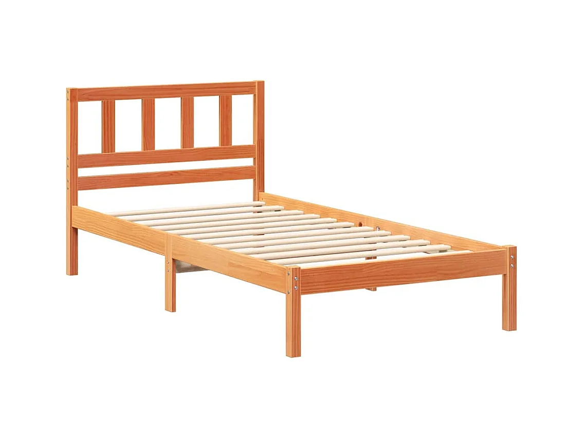 Cadre de lit Marron cire 75 x 190 cm Bois massif en pin