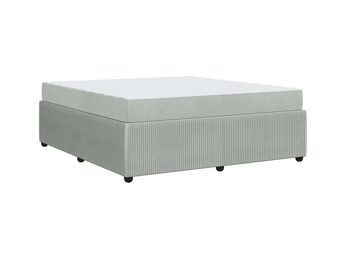Cadre de lit avec matelas Gris clair, blanc et gris clair