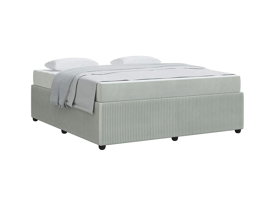 Cadre de lit avec matelas Gris clair, blanc et gris clair
