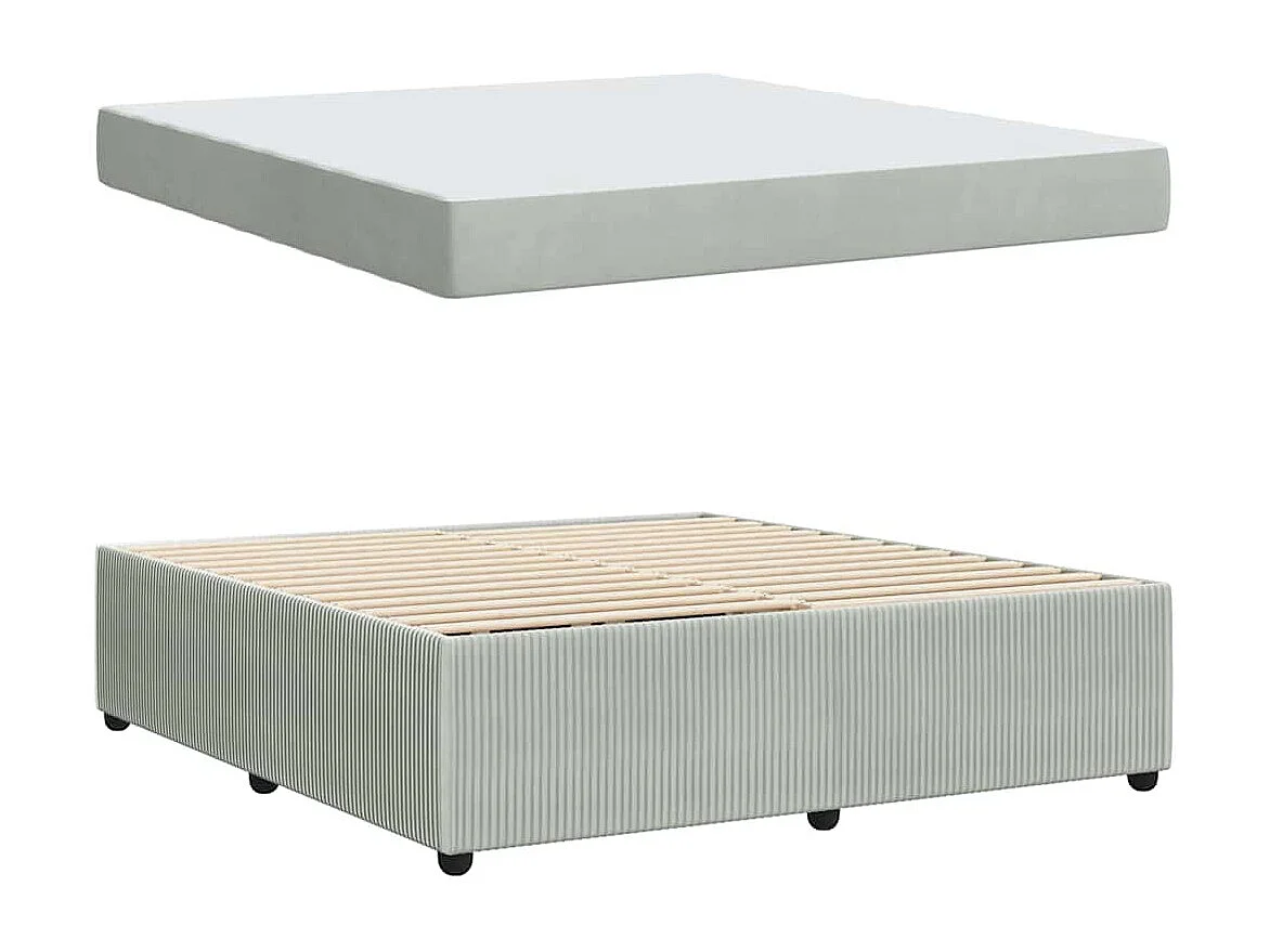 Bedframe met matras met matras Lichtgrijs en Wit en Lichtgrijs