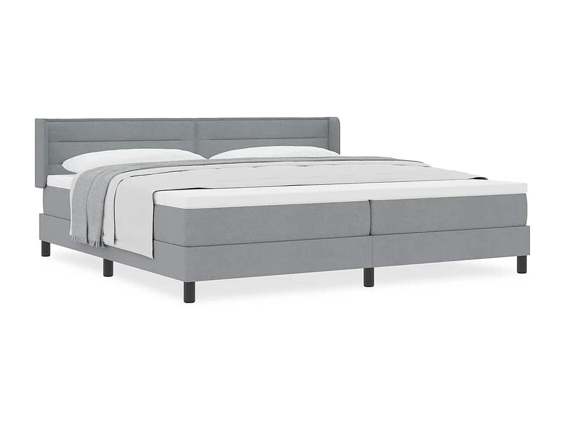 Cadre de lit avec matelas avec matelas Gris clair 200 x 200 cm