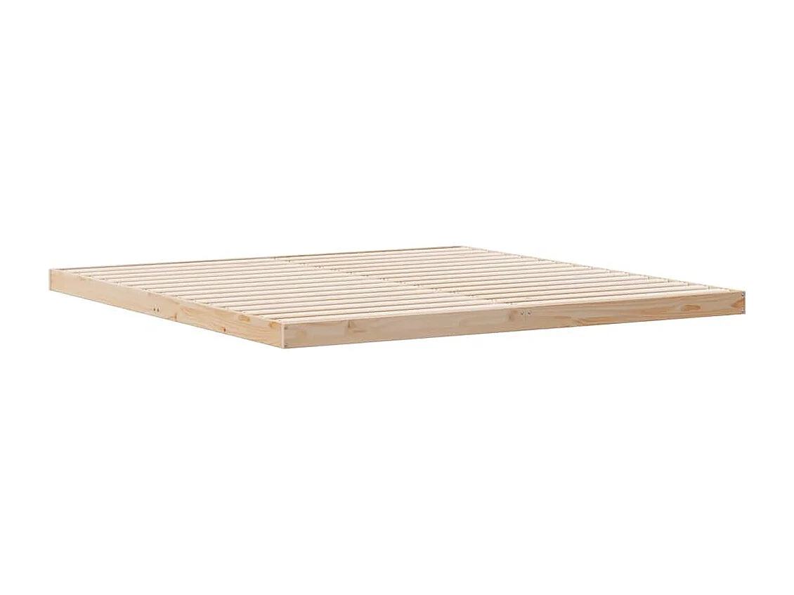 Estructura de cama Natural 200 x 210 cm Madera maciza de Pino