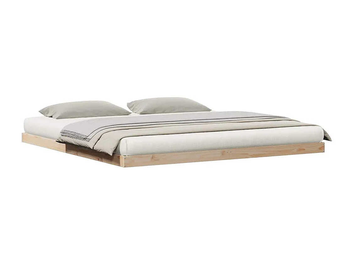 Estructura de cama Natural 200 x 210 cm Madera maciza de Pino
