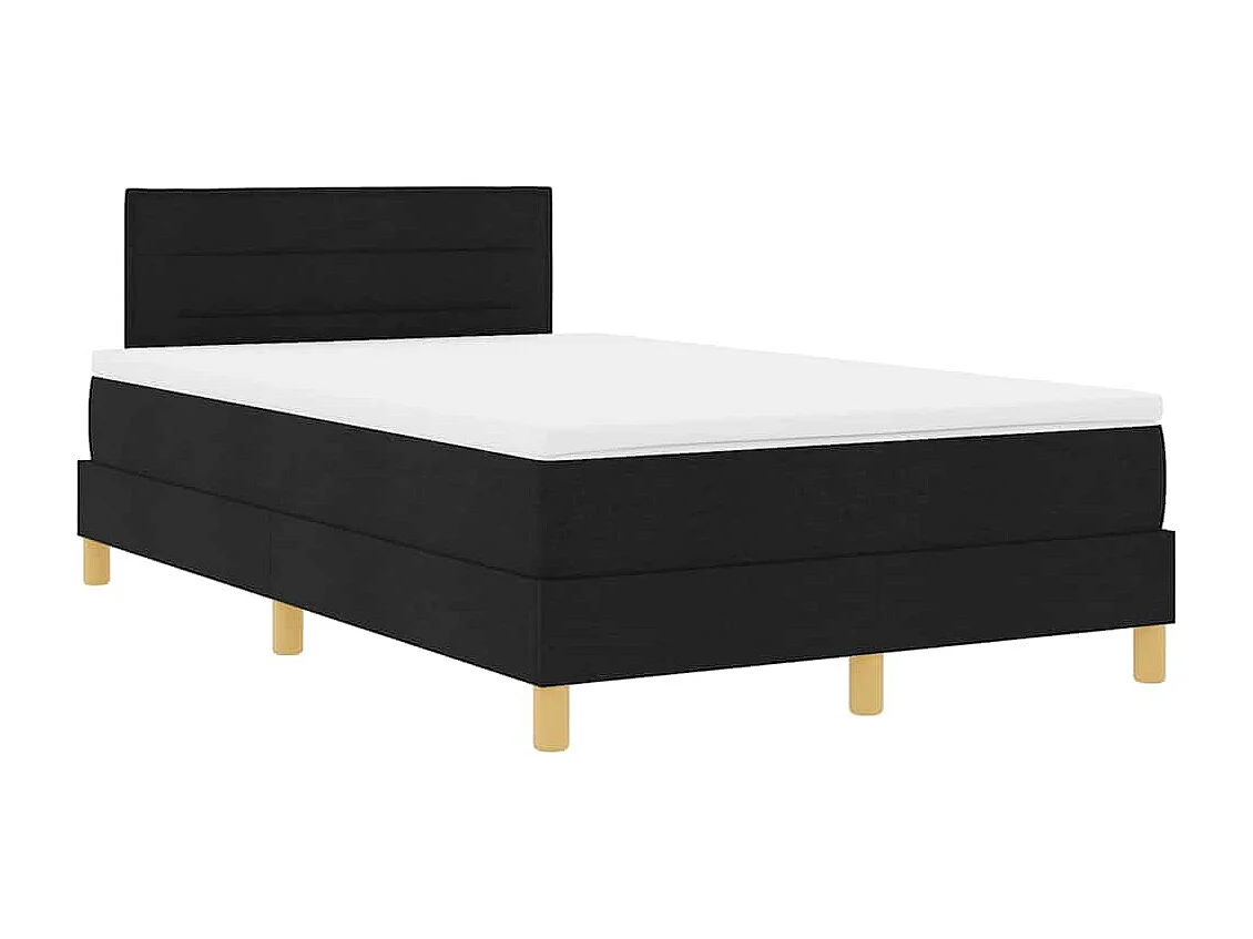 Cadre de lit avec matelas avec matelas Noir 120 x 190 cm tissu