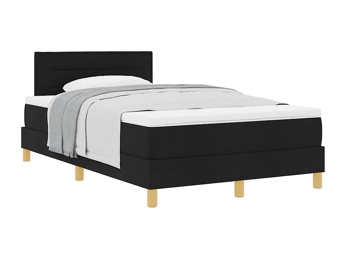 Cadre de lit avec matelas avec matelas Noir 120 x 190 cm tissu