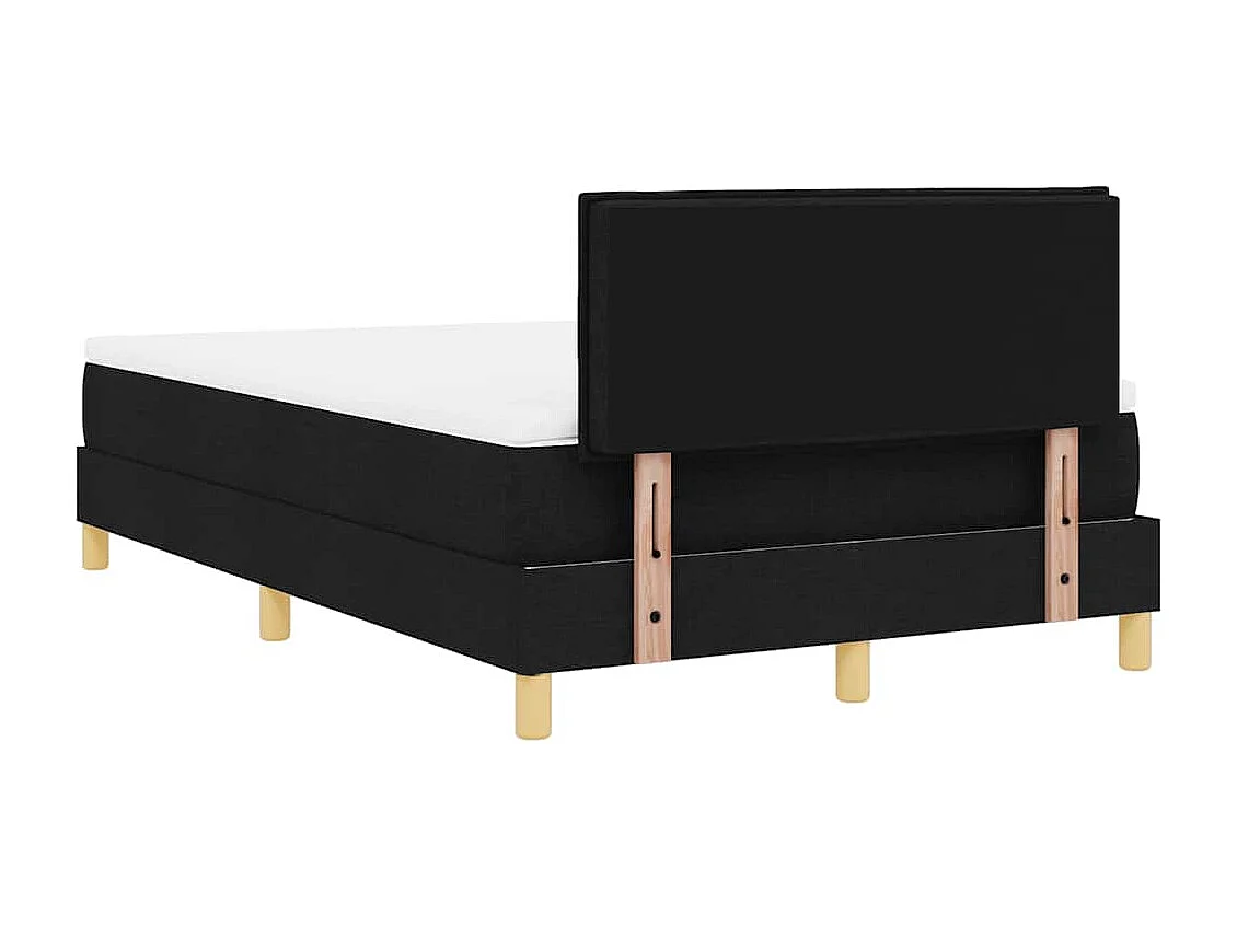 Cadre de lit avec matelas avec matelas Noir 120 x 190 cm tissu
