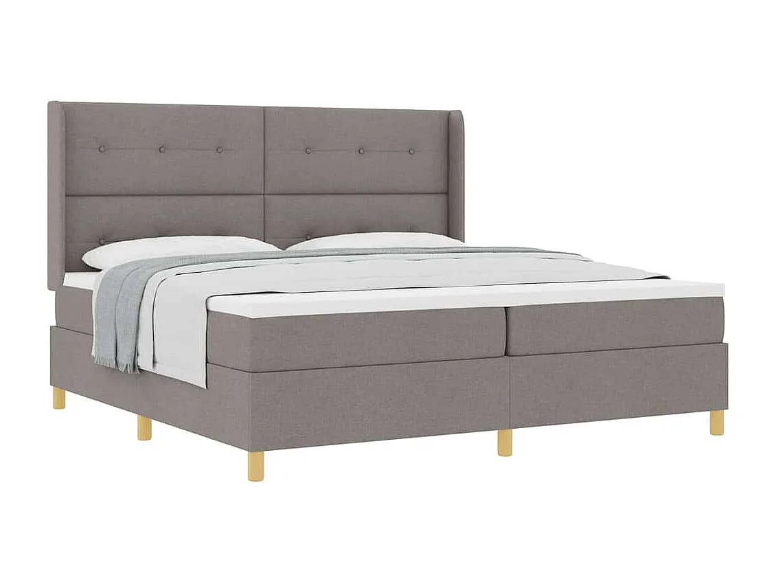 Cama con Somier con colchón Taupé 200 x 200 cm tela