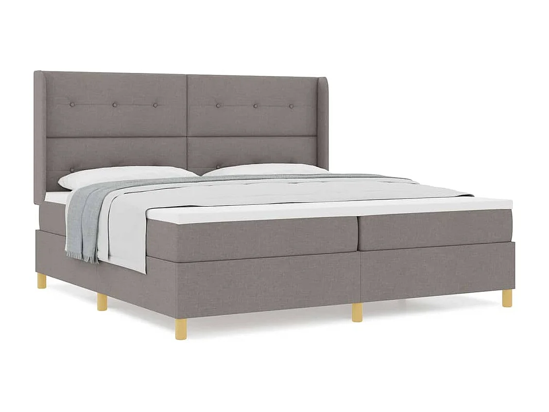Cama con Somier con colchón Taupé 200 x 200 cm tela