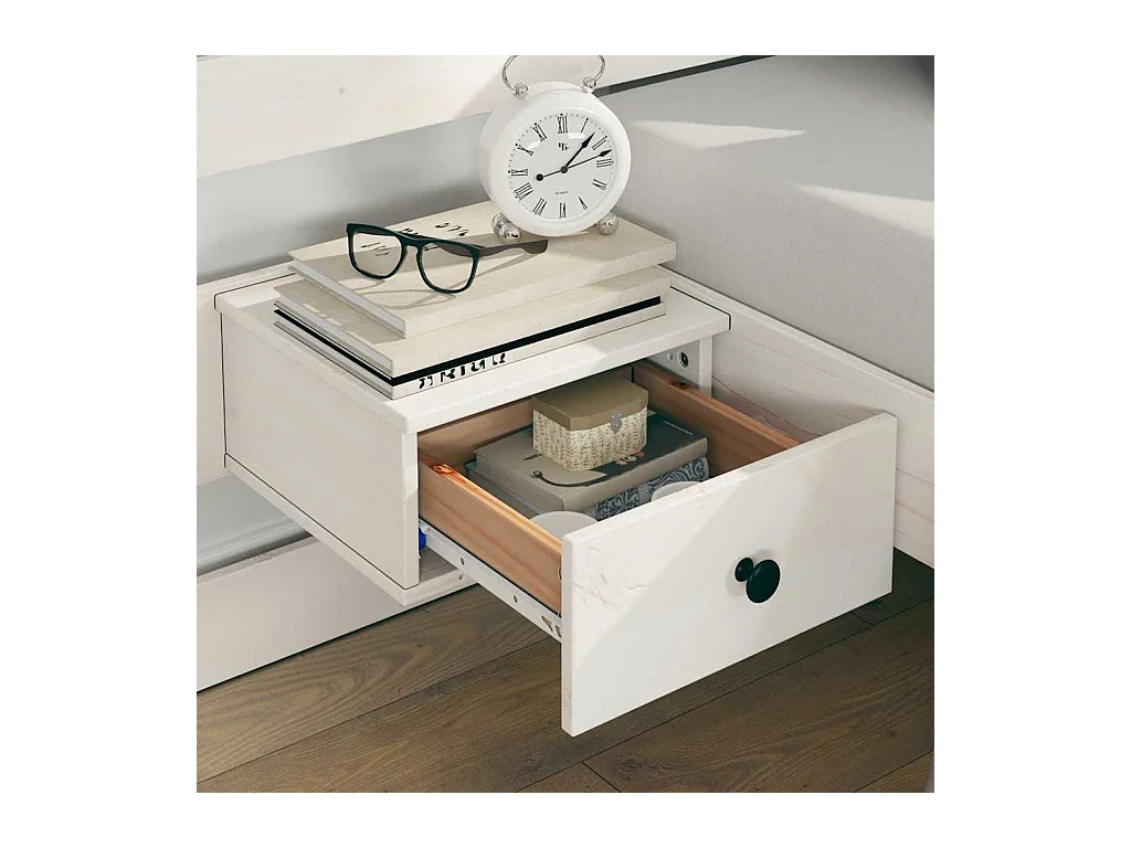 Cadre de lit Blanc 160 x 200 cm Pin massif et pin massif