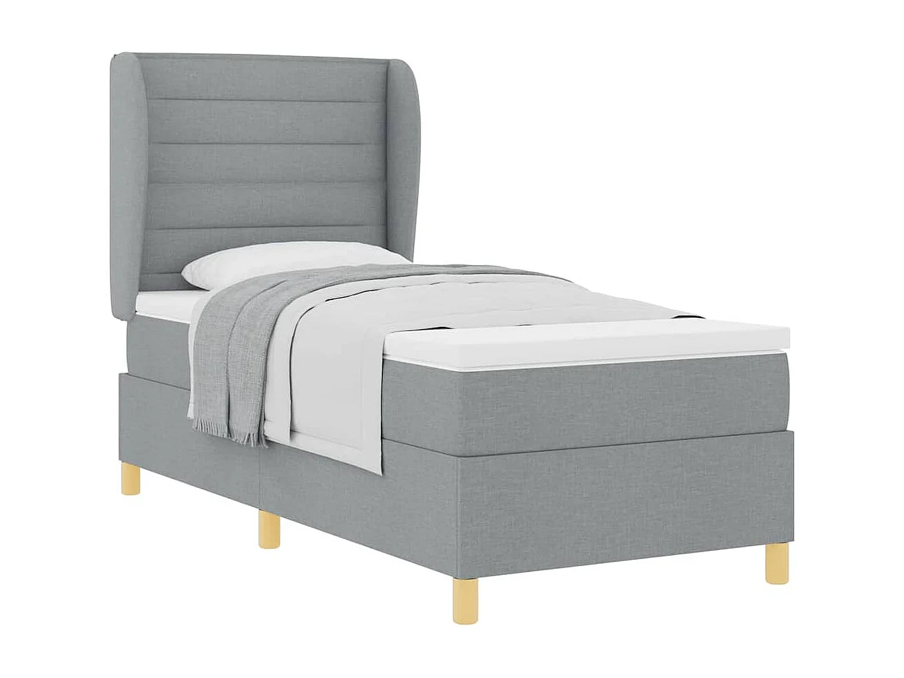 Cadre de lit avec matelas gris foncé 90x190 cm Gris clair