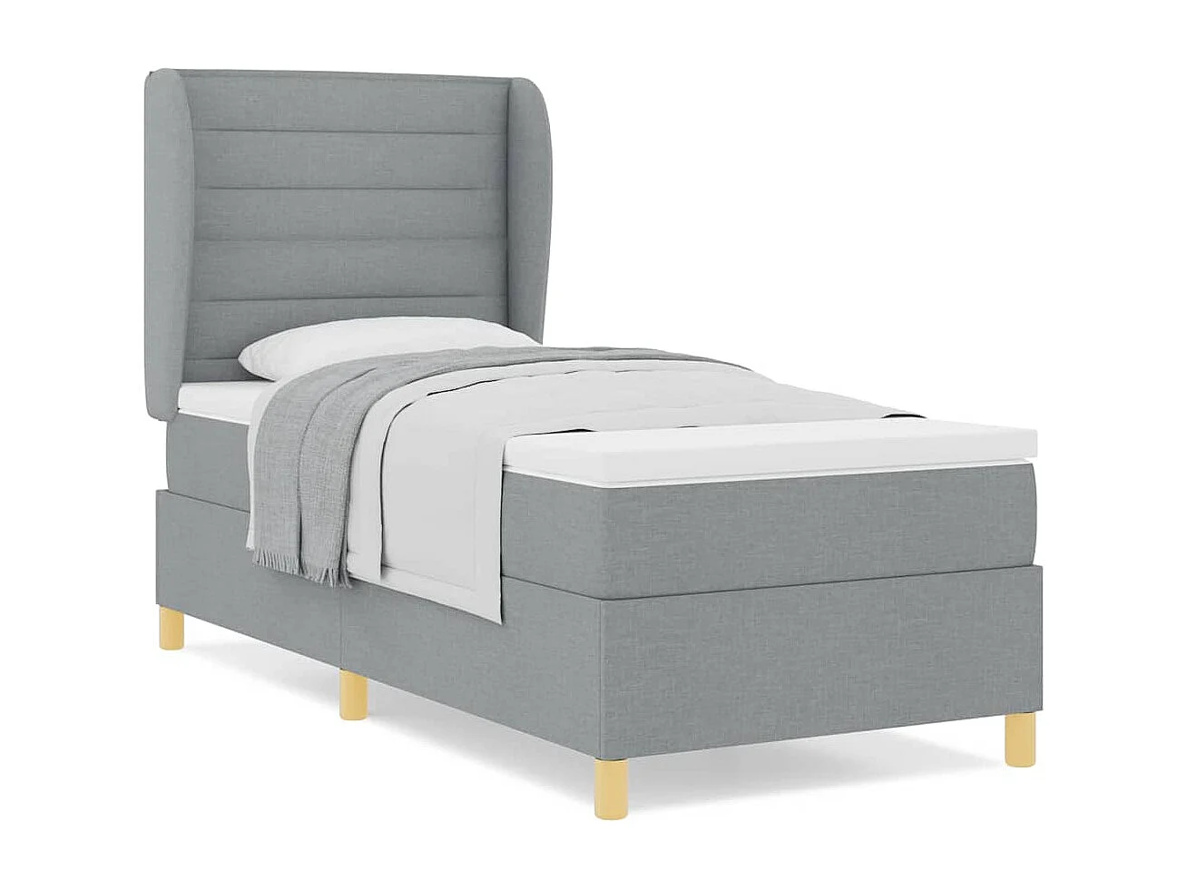 Cadre de lit avec matelas gris foncé 90x190 cm Gris clair
