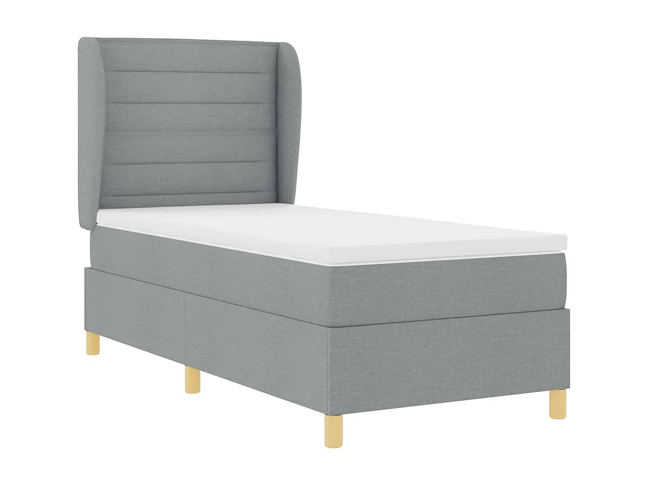 Cadre de lit avec matelas gris foncé 90x190 cm Gris clair