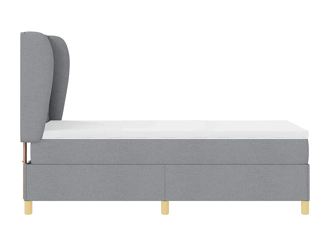 Cadre de lit avec matelas gris foncé 90x190 cm Gris clair