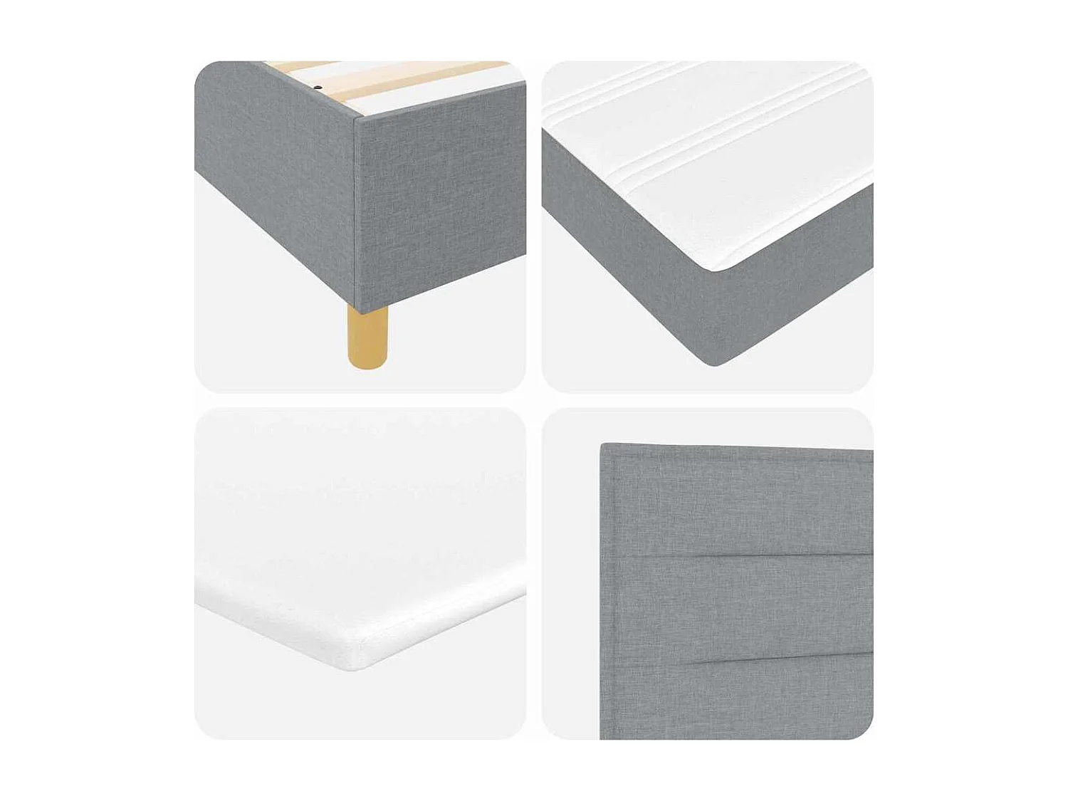 Cadre de lit avec matelas gris foncé 90x190 cm Gris clair