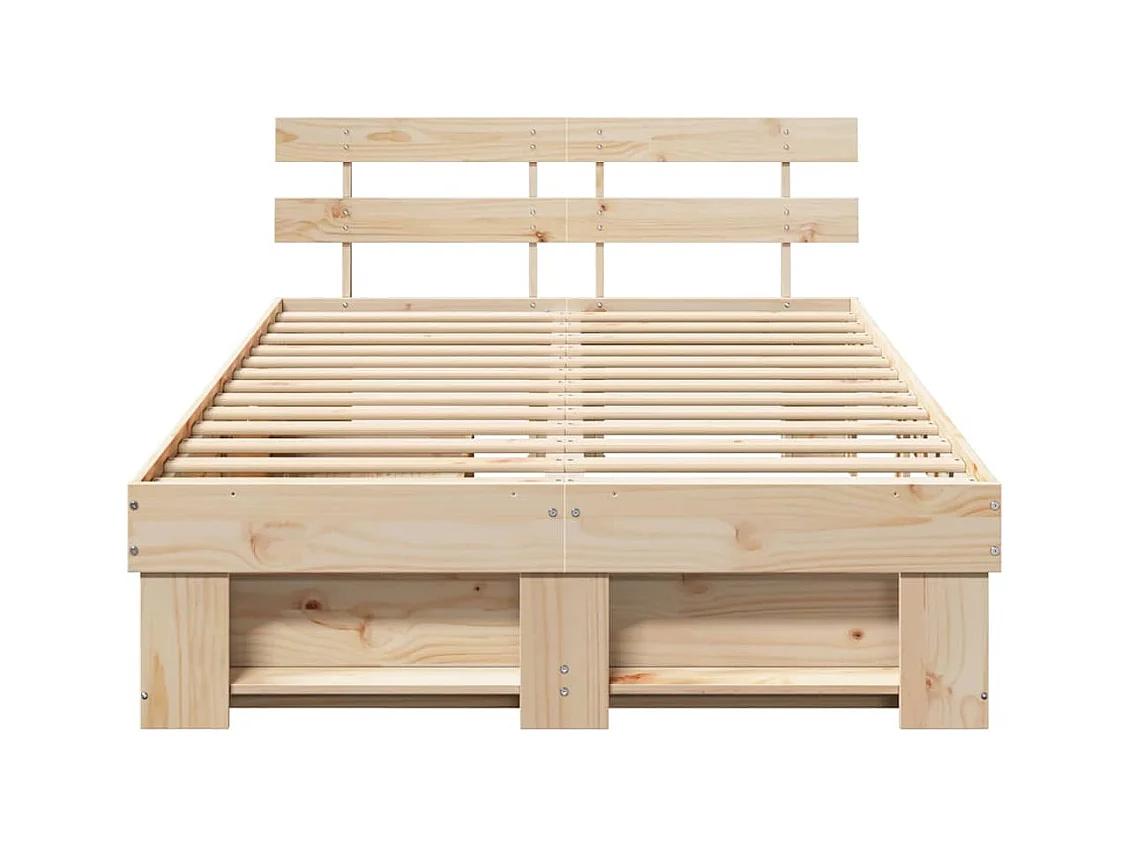 Cadre de lit avec tiroir Marron 120 x 190 cm Bois massif en pin