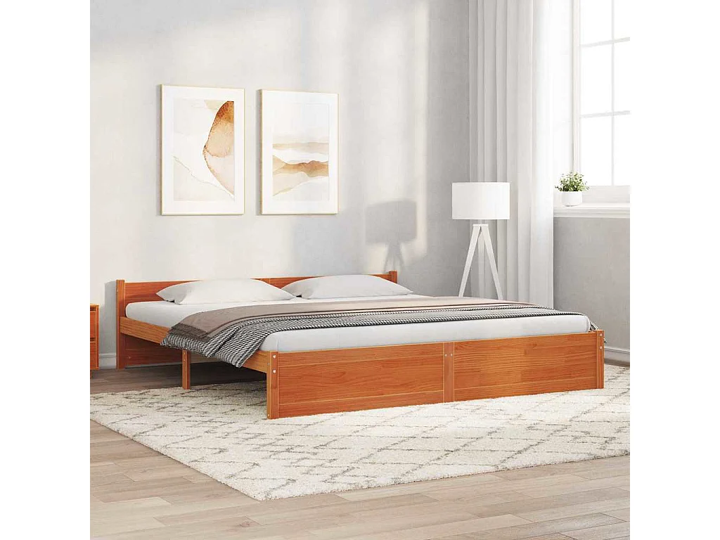 Bedframe Wasbruin 180 x 200 cm Massief grenenhout