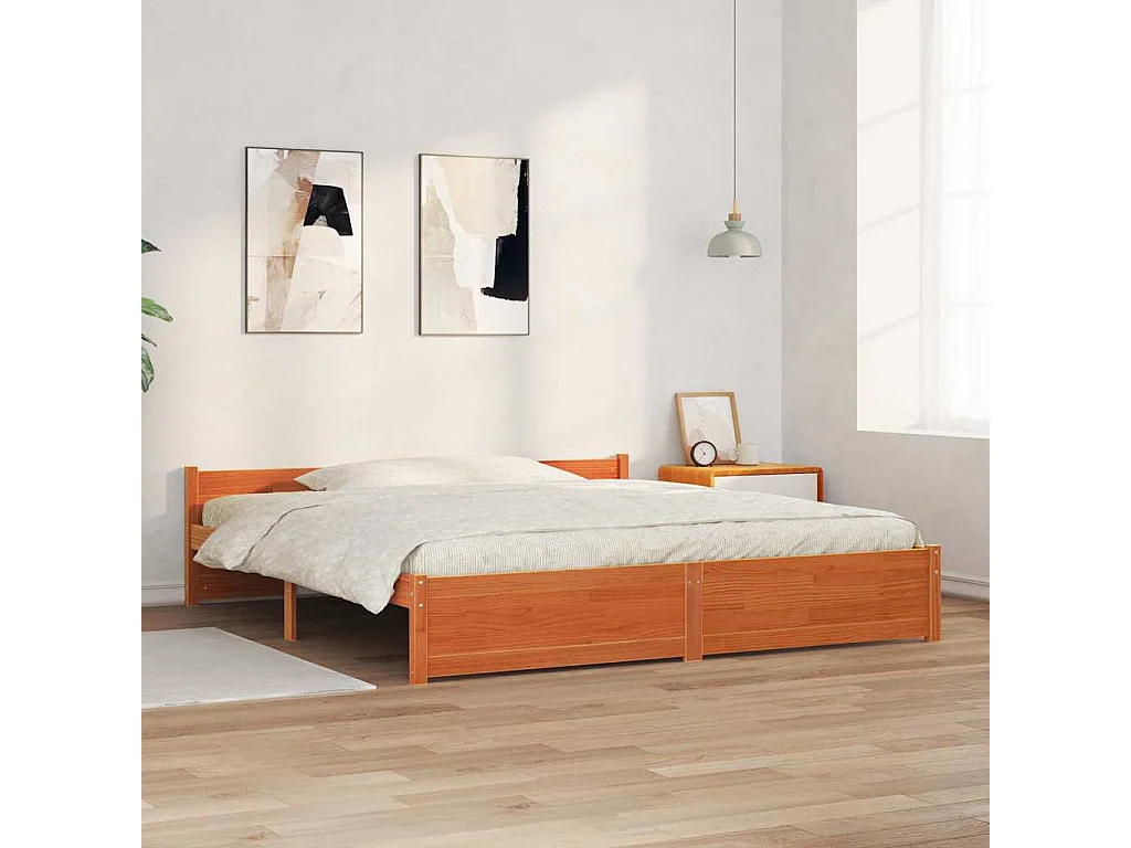 Bedframe Wasbruin 180 x 200 cm Massief grenenhout