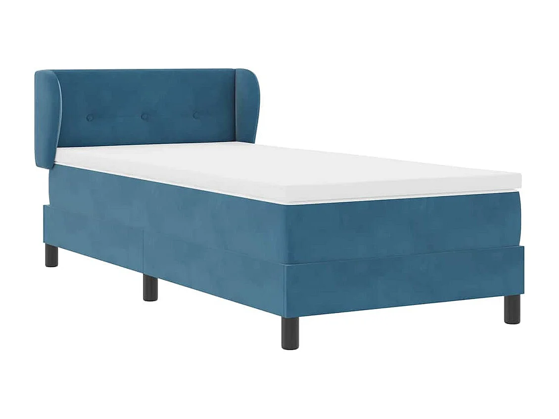 Cadre de lit avec matelas gris foncé 80x200 cm en velours