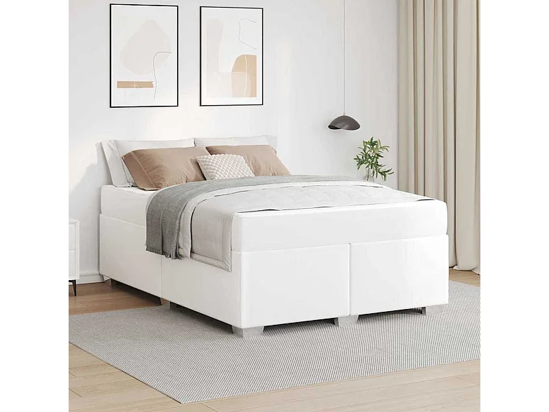 Estructura de cama Blanco 140 x 200 cm Cuero sintético
