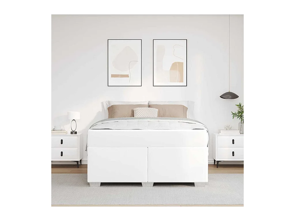 Cadre de lit Blanc 140 x 200 cm Faux cuir