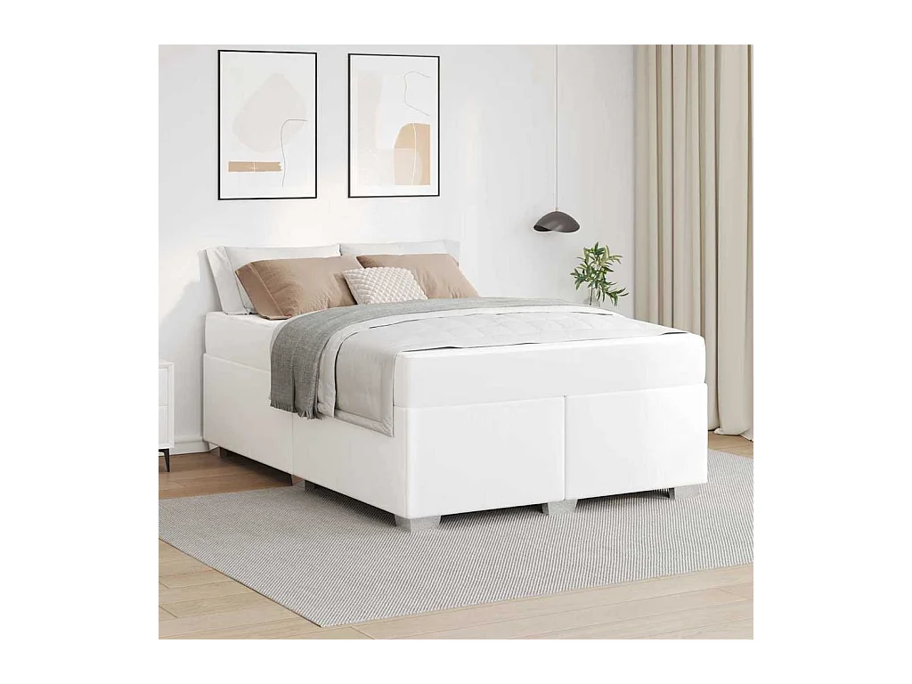 Cadre de lit Blanc 140 x 200 cm Faux cuir