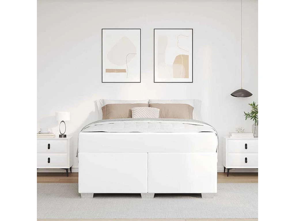 Cadre de lit Blanc 140 x 200 cm Faux cuir