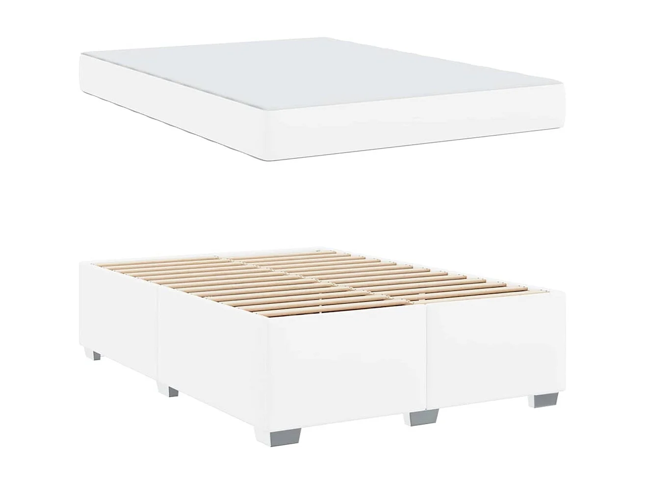 Cadre de lit Blanc 140 x 200 cm Faux cuir