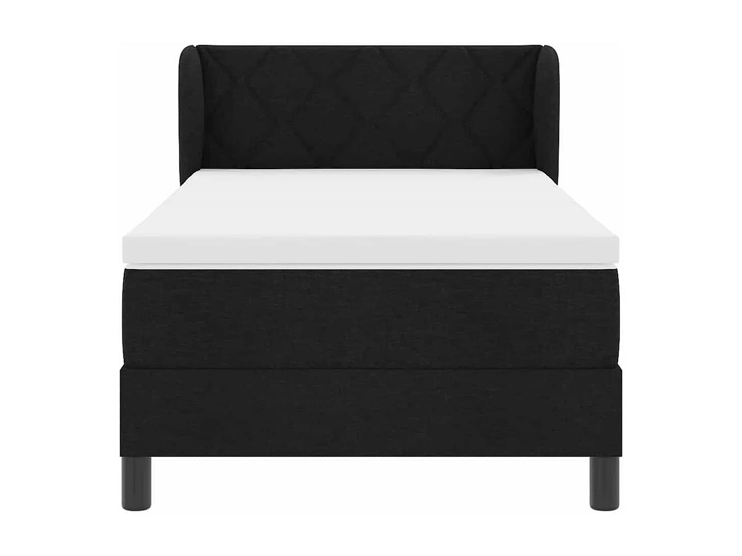 Cama box spring con colchón con colchón Negro 90 x 200 cm tela