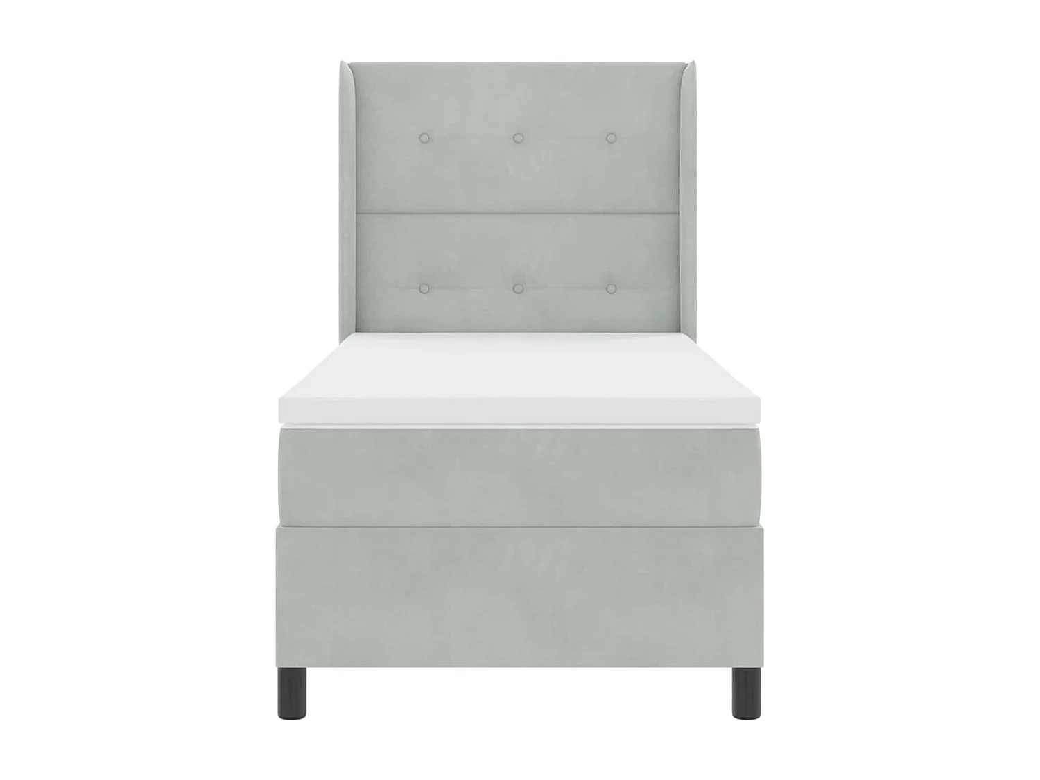 Cama tipo Box Spring Gris claro 100 x 200 cm Terciopelo