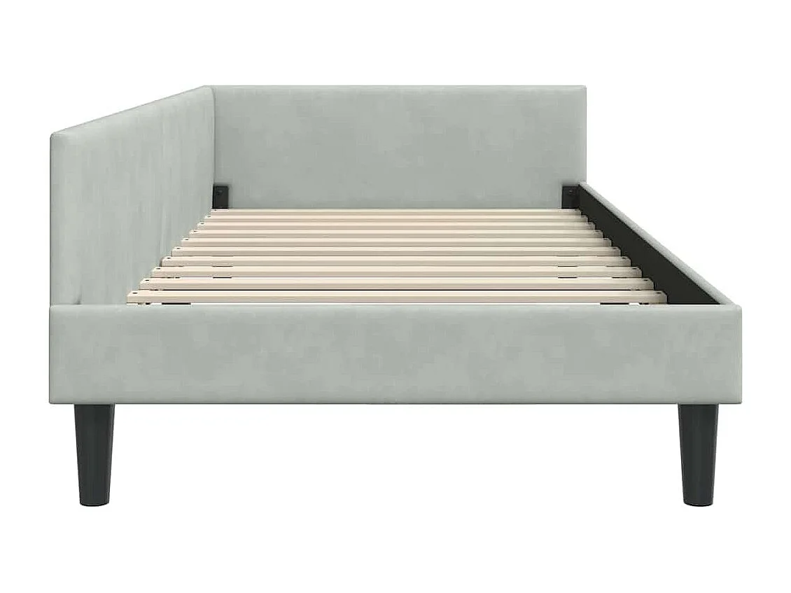 Hoekbedframe met hoofdeinde Lichtgrijs 80 x 200 cm