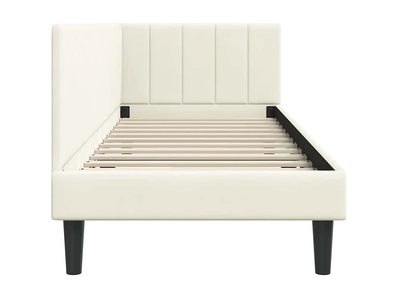 Cadre de lit d'angle avec tête de lit Crème 80 x 200 cm Velours