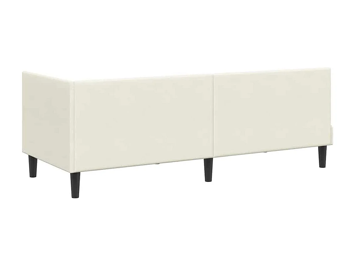 Cadre de lit d'angle avec tête de lit Crème 80 x 200 cm Velours