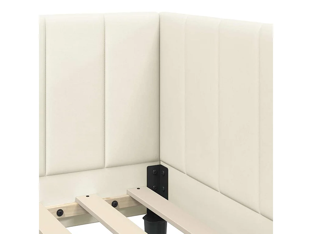 Cadre de lit d'angle avec tête de lit Crème 80 x 200 cm Velours